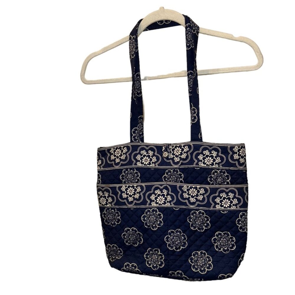 Stephanie Dawn french Provencal blue & white floral cotton quilted tote …